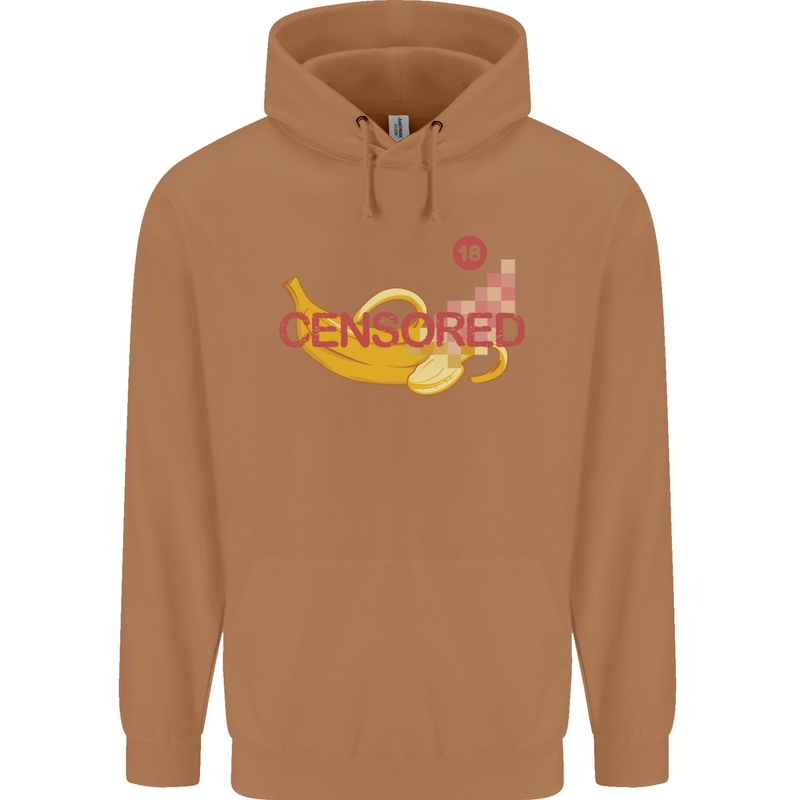 Censored Banana Funny Rude Sexy Mens 80% Cotton Hoodie Caramel Latte