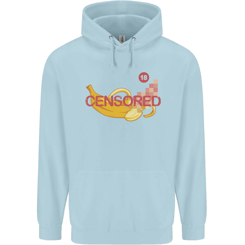 Censored Banana Funny Rude Sexy Mens 80% Cotton Hoodie Light Blue