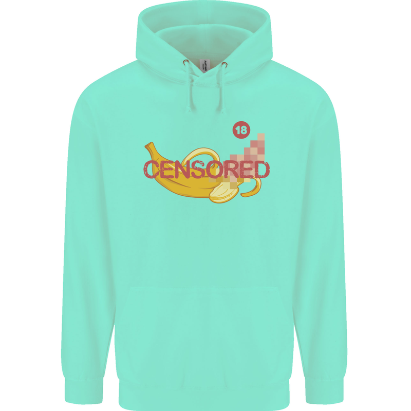 Censored Banana Funny Rude Sexy Mens 80% Cotton Hoodie Peppermint