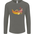 Censored Banana Funny Rude Sexy Mens Long Sleeve T-Shirt Charcoal