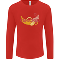 Censored Banana Funny Rude Sexy Mens Long Sleeve T-Shirt Red
