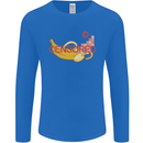 Censored Banana Funny Rude Sexy Mens Long Sleeve T-Shirt Royal Blue