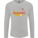 Censored Banana Funny Rude Sexy Mens Long Sleeve T-Shirt Sports Grey