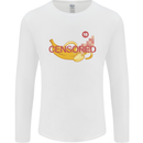 Censored Banana Funny Rude Sexy Mens Long Sleeve T-Shirt White