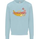 Censored Banana Funny Rude Sexy Mens Sweatshirt Jumper Light Blue