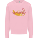 Censored Banana Funny Rude Sexy Mens Sweatshirt Jumper Light Pink