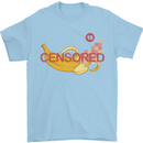 Censored Banana Funny Rude Sexy Mens T-Shirt Cotton Gildan Light Blue