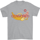 Censored Banana Funny Rude Sexy Mens T-Shirt Cotton Gildan Sports Grey