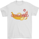 Censored Banana Funny Rude Sexy Mens T-Shirt Cotton Gildan White
