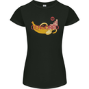 Censored Banana Funny Rude Sexy Womens Petite Cut T-Shirt Black