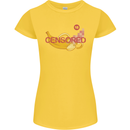 Censored Banana Funny Rude Sexy Womens Petite Cut T-Shirt Yellow