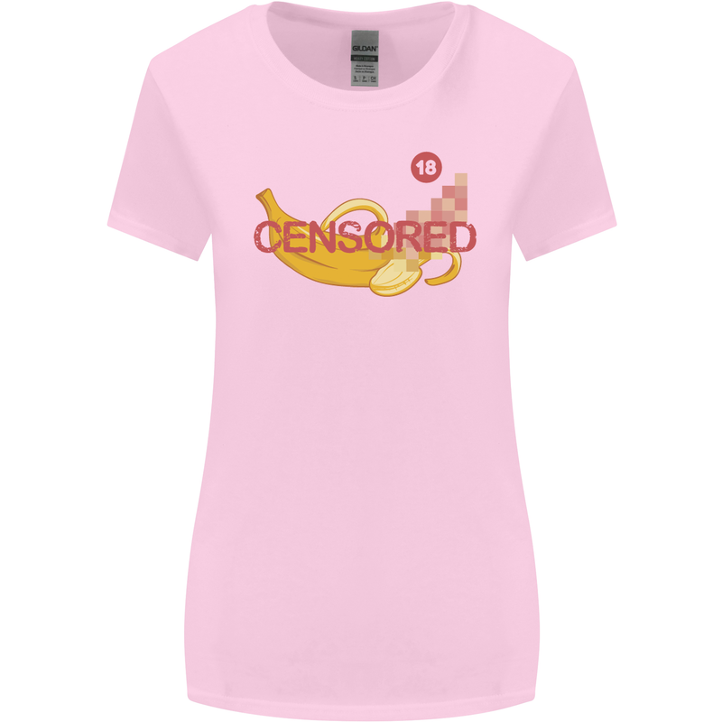 Censored Banana Funny Rude Sexy Womens Wider Cut T-Shirt Light Pink