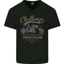 Challenge Legend Custom Chopper Motorbike Mens V-Neck Cotton T-Shirt Black