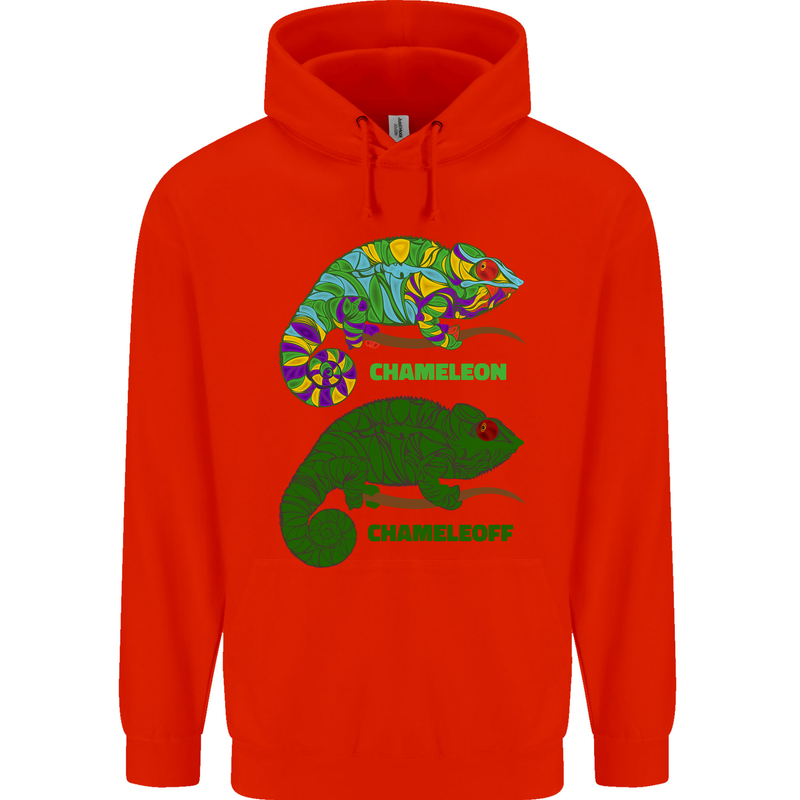 Chameleoff Chameleon Funny Off On Childrens Kids Hoodie Bright Red