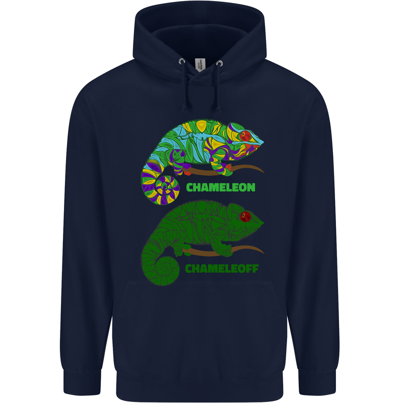 Chameleoff Chameleon Funny Off On Childrens Kids Hoodie Navy Blue