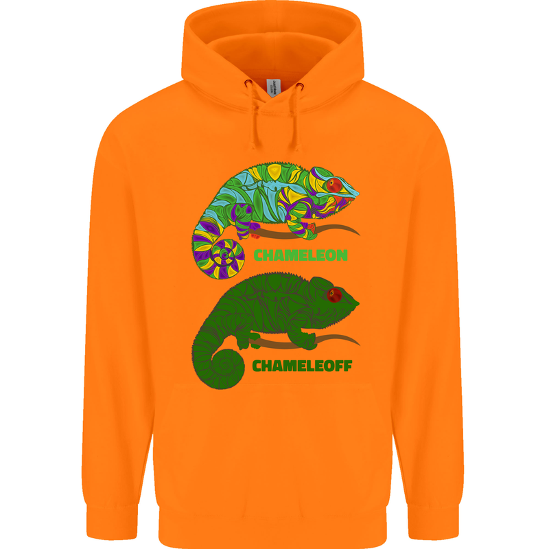 Chameleoff Chameleon Funny Off On Childrens Kids Hoodie Orange