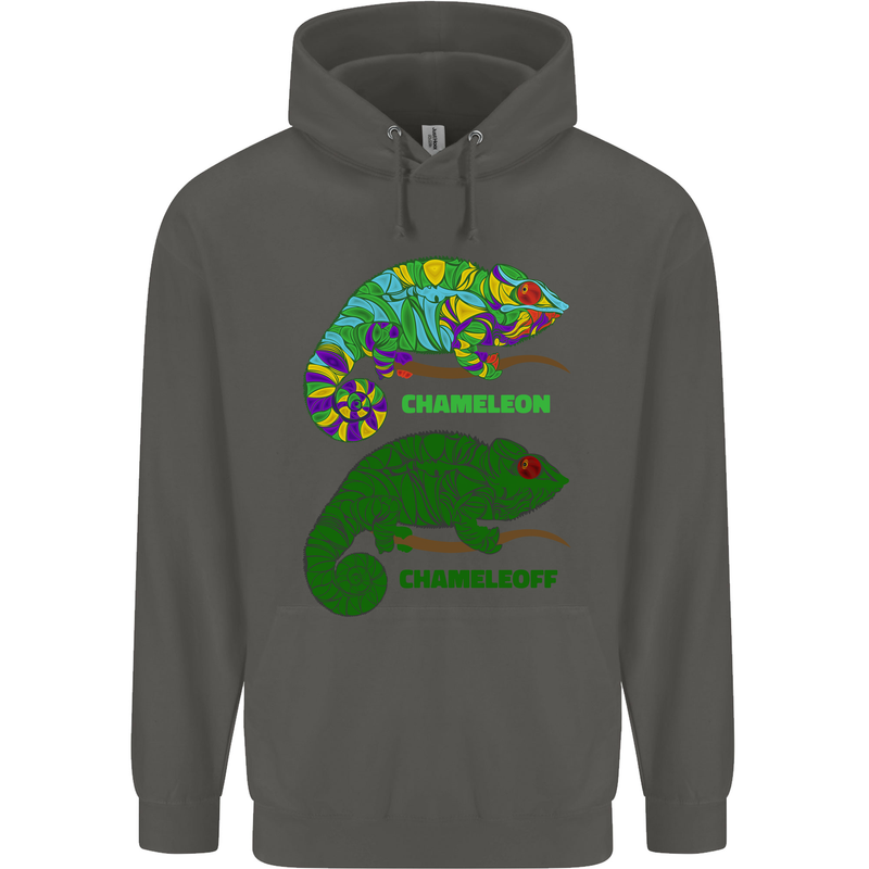 Chameleoff Chameleon Funny Off On Childrens Kids Hoodie Storm Grey