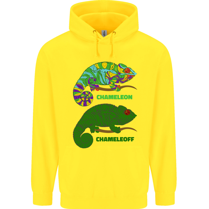 Chameleoff Chameleon Funny Off On Childrens Kids Hoodie Yellow
