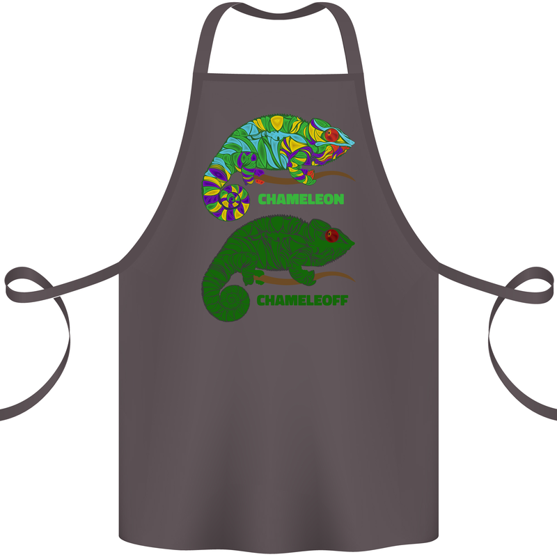 Chameleoff Chameleon Funny Off On Cotton Apron 100% Organic Dark Grey