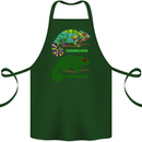 Chameleoff Chameleon Funny Off On Cotton Apron 100% Organic Forest Green