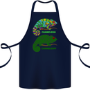 Chameleoff Chameleon Funny Off On Cotton Apron 100% Organic Navy Blue