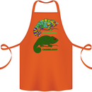 Chameleoff Chameleon Funny Off On Cotton Apron 100% Organic Orange