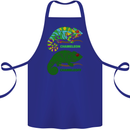 Chameleoff Chameleon Funny Off On Cotton Apron 100% Organic Royal Blue