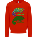 Chameleoff Chameleon Funny Off On Kids Sweatshirt Jumper Bright Red