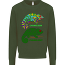 Chameleoff Chameleon Funny Off On Kids Sweatshirt Jumper Forest Green