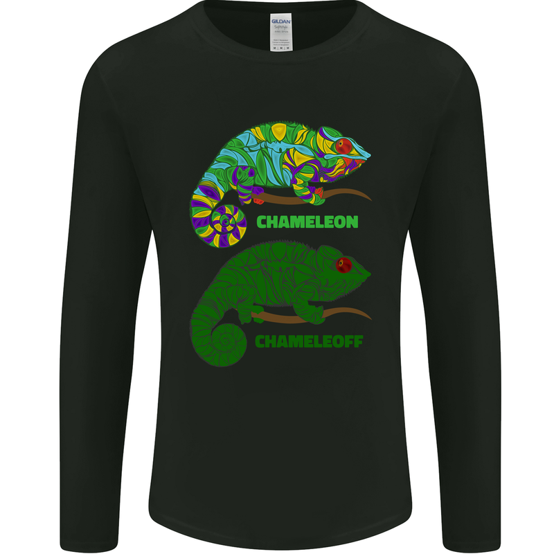 Chameleoff Chameleon Funny Off On Mens Long Sleeve T-Shirt Black