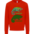 Chameleoff Chameleon Funny Off On Mens Sweatshirt Jumper Bright Red