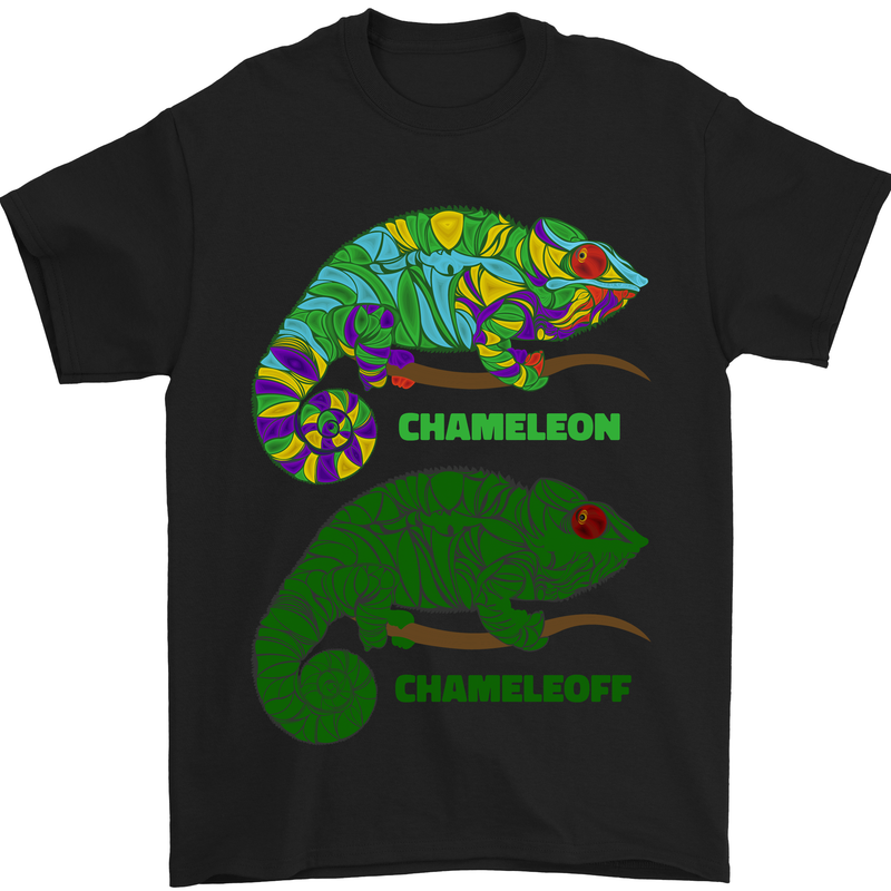 Chameleoff Chameleon Funny Off On Mens T-Shirt 100% Cotton Black