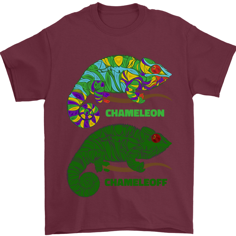 Chameleoff Chameleon Funny Off On Mens T-Shirt 100% Cotton Maroon