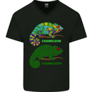 Chameleoff Chameleon Funny Off On Mens V-Neck Cotton T-Shirt Black