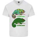 Chameleoff Chameleon Funny Off On Mens V-Neck Cotton T-Shirt White