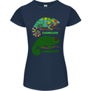 Chameleoff Chameleon Funny Off On Womens Petite Cut T-Shirt Navy Blue