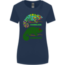 Chameleoff Chameleon Funny Off On Womens Wider Cut T-Shirt Navy Blue