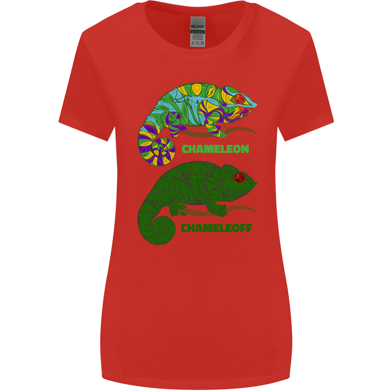 Chameleoff Chameleon Funny Off On Womens Wider Cut T-Shirt Red