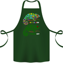Chameleon Chameleoff Funny Off On Cotton Apron 100% Organic Forest Green