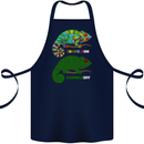 Chameleon Chameleoff Funny Off On Cotton Apron 100% Organic Navy Blue