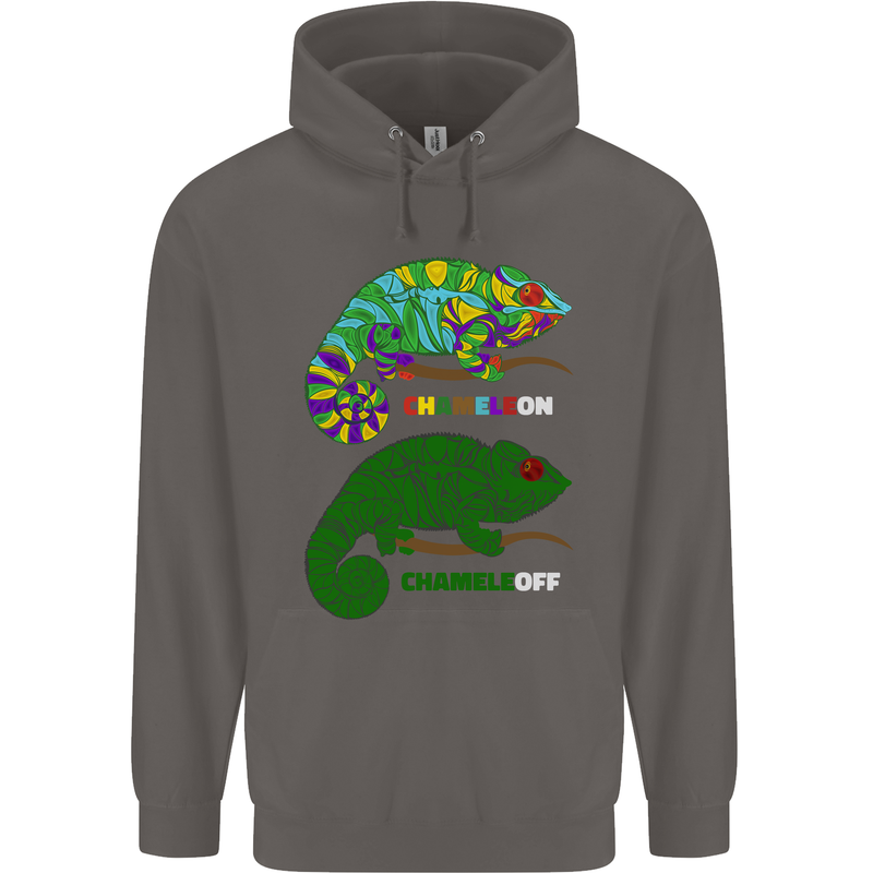 Chameleon Chameleoff Funny Off On Mens 80% Cotton Hoodie Charcoal