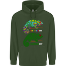 Chameleon Chameleoff Funny Off On Mens 80% Cotton Hoodie Forest Green