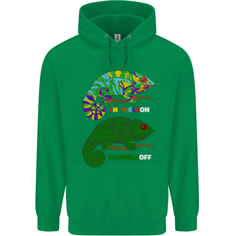 Chameleon Chameleoff Funny Off On Mens 80% Cotton Hoodie Irish Green