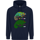 Chameleon Chameleoff Funny Off On Mens 80% Cotton Hoodie Navy Blue