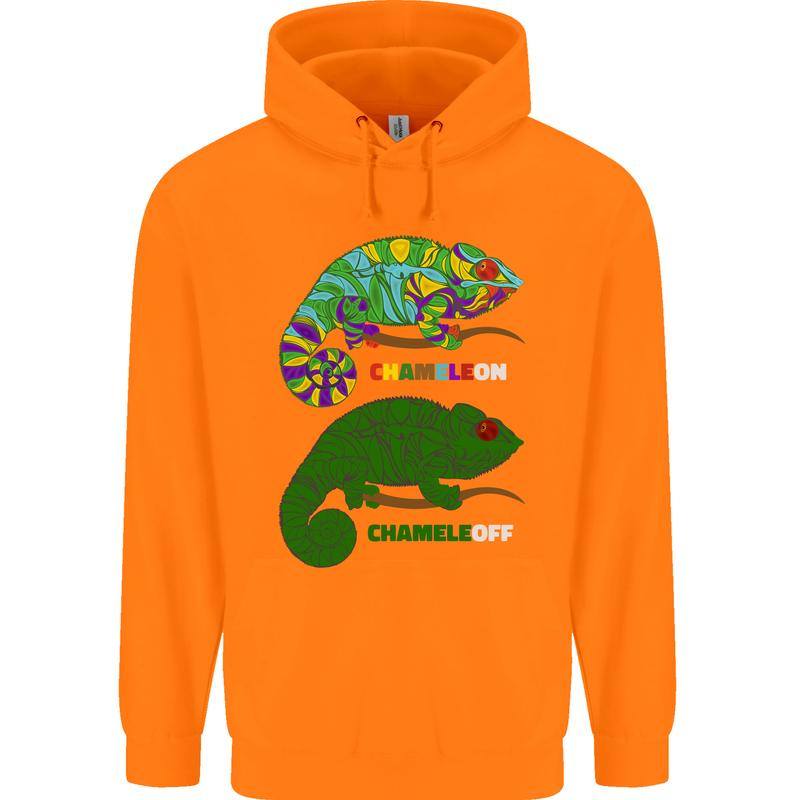 Chameleon Chameleoff Funny Off On Mens 80% Cotton Hoodie Orange