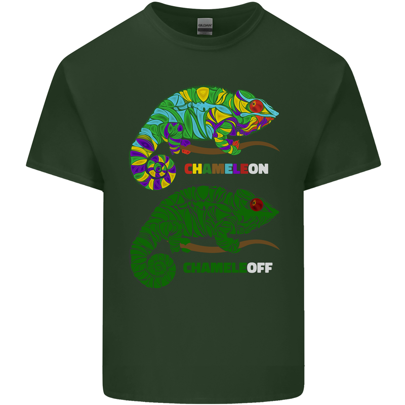 Chameleon Chameleoff Funny Off On Mens Cotton T-Shirt Tee Top Forest Green