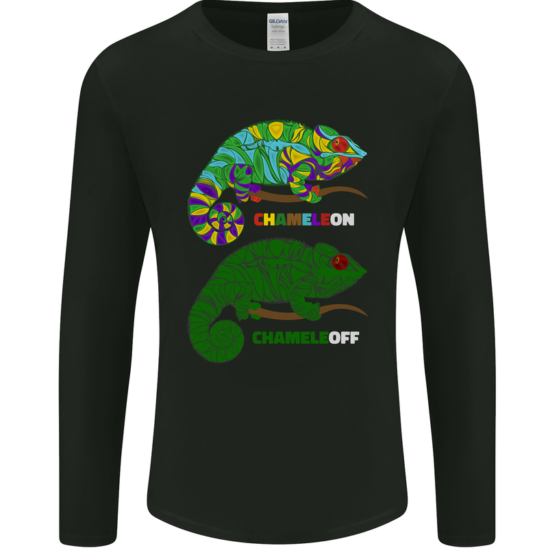Chameleon Chameleoff Funny Off On Mens Long Sleeve T-Shirt Black