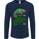Chameleon Chameleoff Funny Off On Mens Long Sleeve T-Shirt Navy Blue
