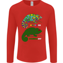 Chameleon Chameleoff Funny Off On Mens Long Sleeve T-Shirt Red