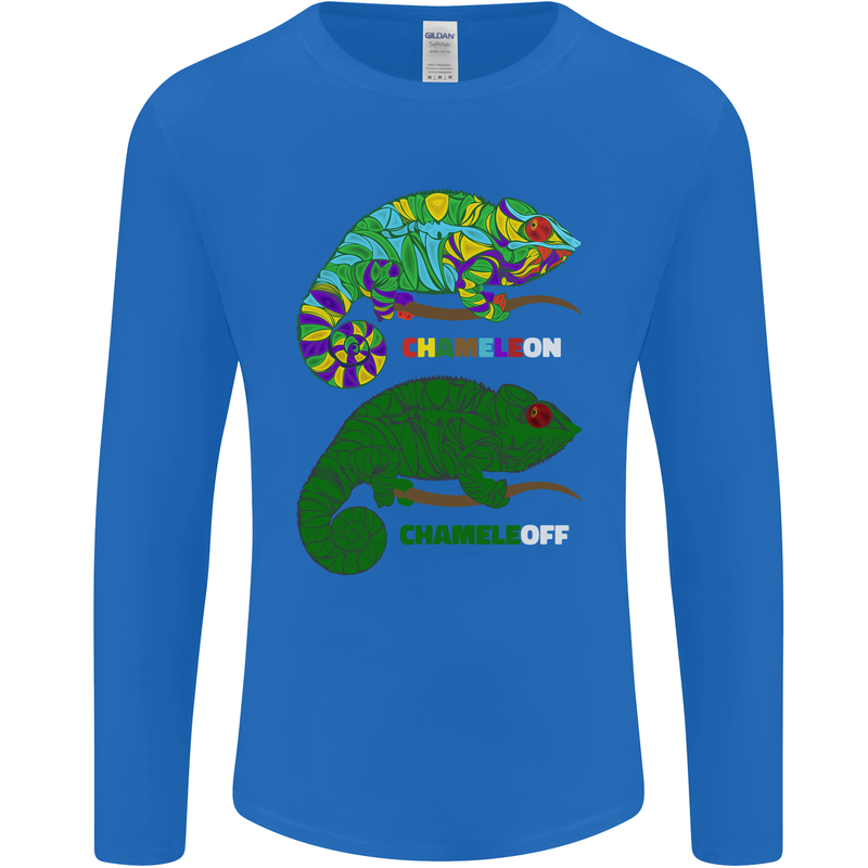 Chameleon Chameleoff Funny Off On Mens Long Sleeve T-Shirt Royal Blue